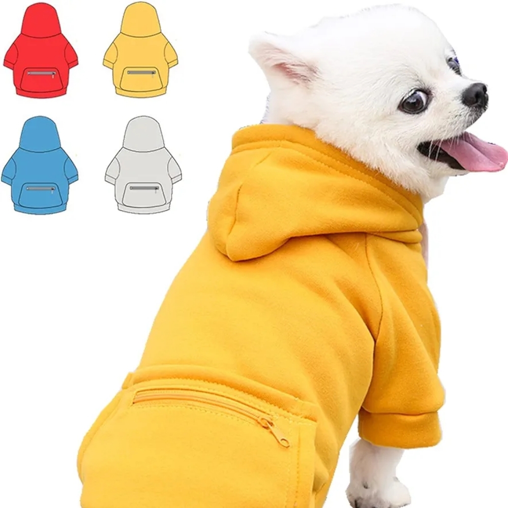 Dog Hoodie for Small Medium Large Dogs,Fleece Hoodie for Dogs Zipper Pocket 4XL
